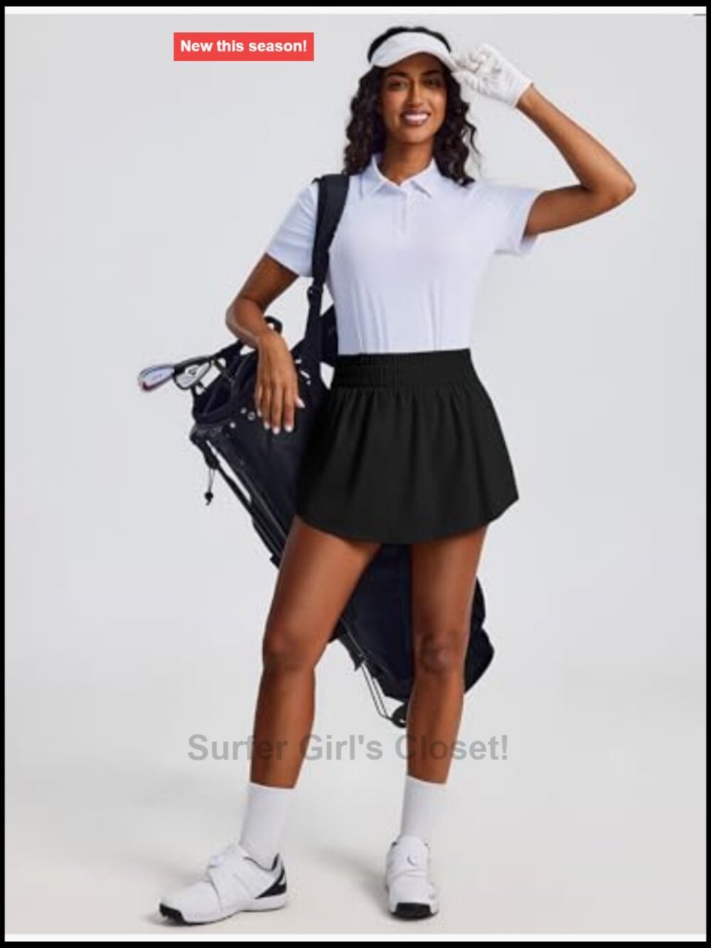High Waisted Tennis Skort with 2 Pockets Curved Hem Athletic Skirt - Picture 5 of 7
